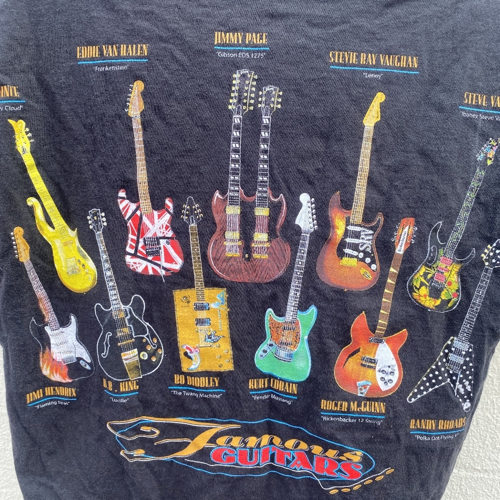 Vintage Y2K Famous Guitars Band T Shirt